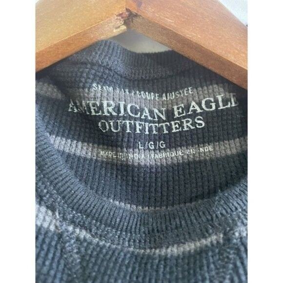 American Eagle Outfitters Heritage Striped Long Sleeve Thermal Shirt Large - Picture 7 of 8